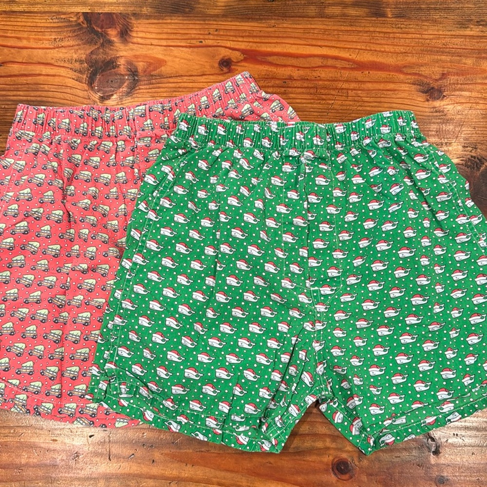 Lot of 2 Vineyard Vines Christmas pajama boxers